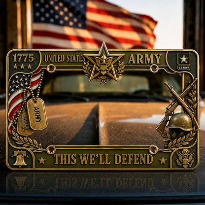 Military Branch Tribute License Plate Frame – Army, Navy, Air Force, Marines & Coast Guard