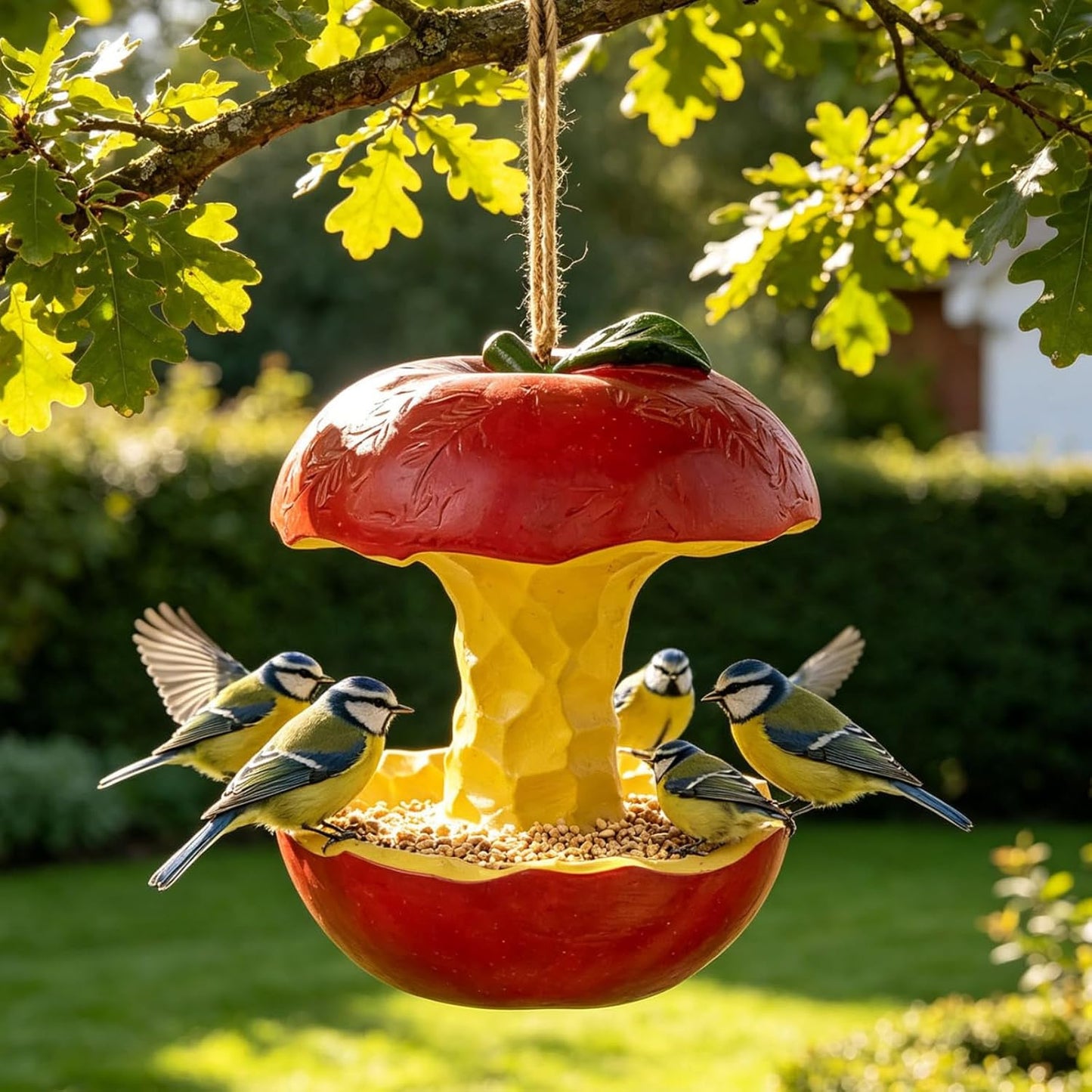 Fruit Shaped Hanging Bird Feeder - Decorative Wild Bird Feeder for Garden, Patio & Backyard