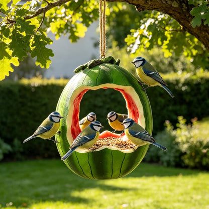 Fruit Shaped Hanging Bird Feeder - Decorative Wild Bird Feeder for Garden, Patio & Backyard