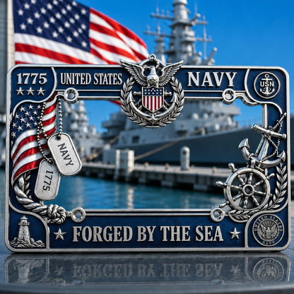 Military Branch Tribute License Plate Frame – Army, Navy, Air Force, Marines & Coast Guard
