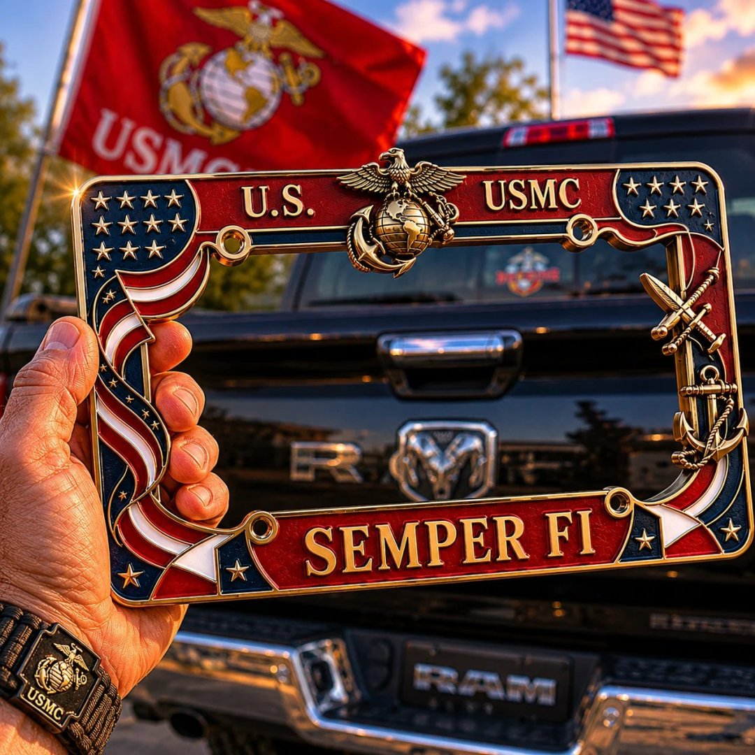 Military Branch Tribute License Plate Frame – Army, Navy, Air Force, Marines & Coast Guard