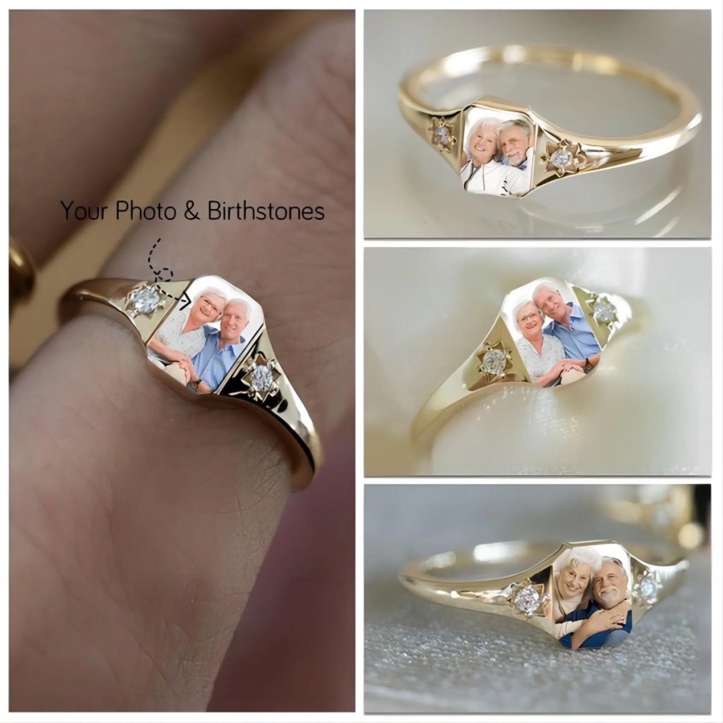 Personalized Upload Photo & Birthstone Ring (1)