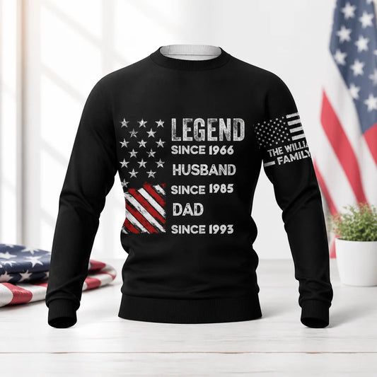Father's Day Gifts, Legend, Husband, Dad And Grandpa Custom Family Name - Personalized 3d Sweatshirt
