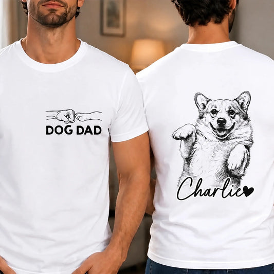 Custom Photo Unisex T-Shirt - Personalized Father's Day Birthday Gifts For Dog Cat Lovers, Dog Dad And Mom, Cat Owners - Furry Friends Forever