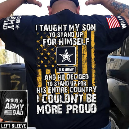 Custom Military Support Shirt - Personalized Proud To Stand Up For Country Shirt WithBranch Logo