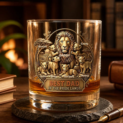 Custom Whiskey Glass & Bottle- Personalized Dad Gift - King Of Our Family