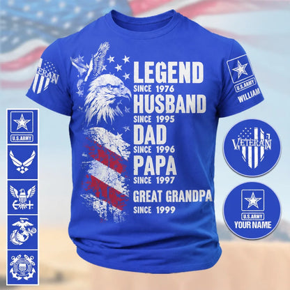 Custom Veteran Shirt - Personalized Father's Day Birthday Gift For Dad Grandpa