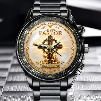 Custom Religious Watch - Personalized To Our Pastor Appreciation Gift