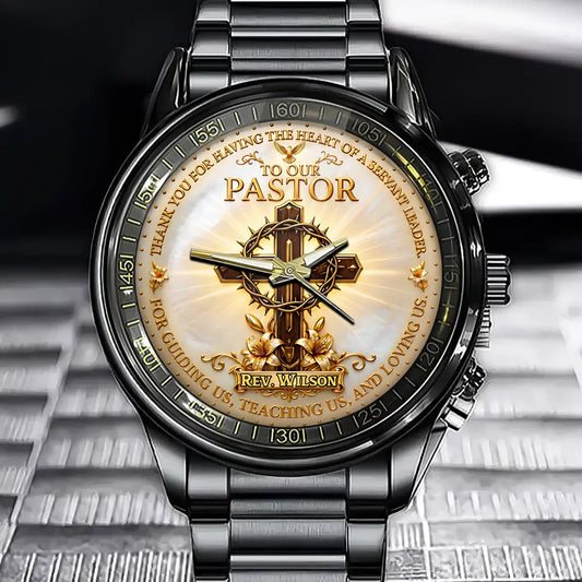 Custom Religious Watch - Personalized To Our Pastor Appreciation Gift