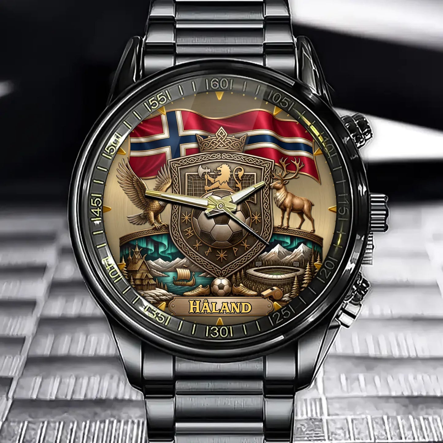 Custom Norway Football Watch - Personalized Soccer Fan Gift For Dad, Husband, Son - Custom Name Edition