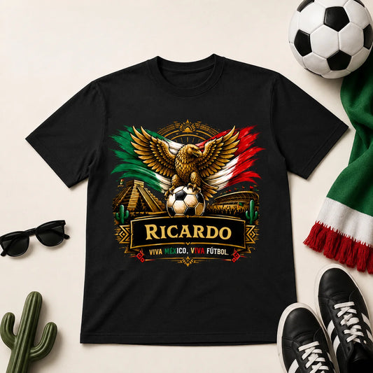 Custom Mexico Soccer Shirt - Personalized Eagle & Football Fan Gift With Name