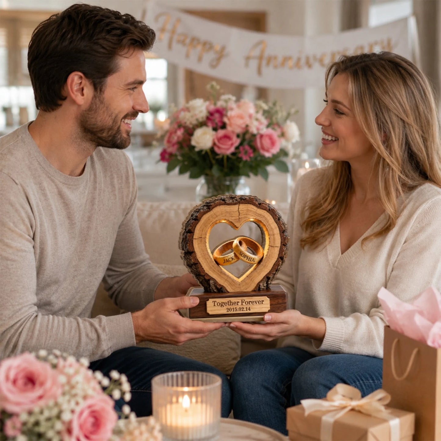 Together Forever Couple Anniversary 2D Flat Plaque (3)