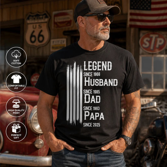 Custom Legend Shirt - Personalized Husband Dad Papa Since Years Gift