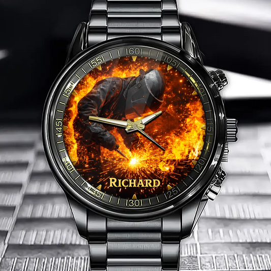 Personalized Men's Watch - Custom Welder Gift For Him - A Master Of The Trade