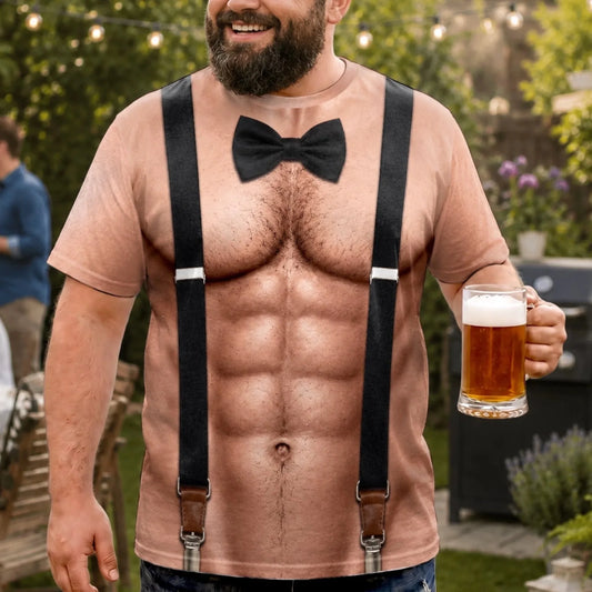 Custom Muscle Illusion T-Shirt - Personalized Funny Gifts For Men - Body Under Construction