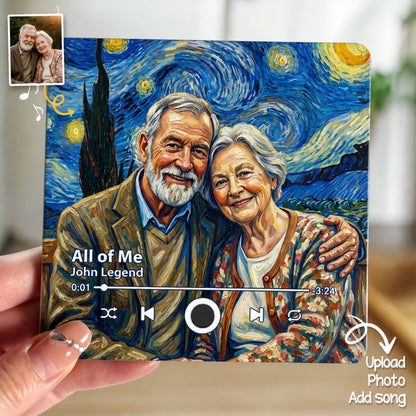 Custom Photo Music Fridge Magnet That Can Play Songs - Personalized Anniversary Wedding Gifts For Husband And Wife, Him And Her - Sweet Melodies, Wrinkly Smiles