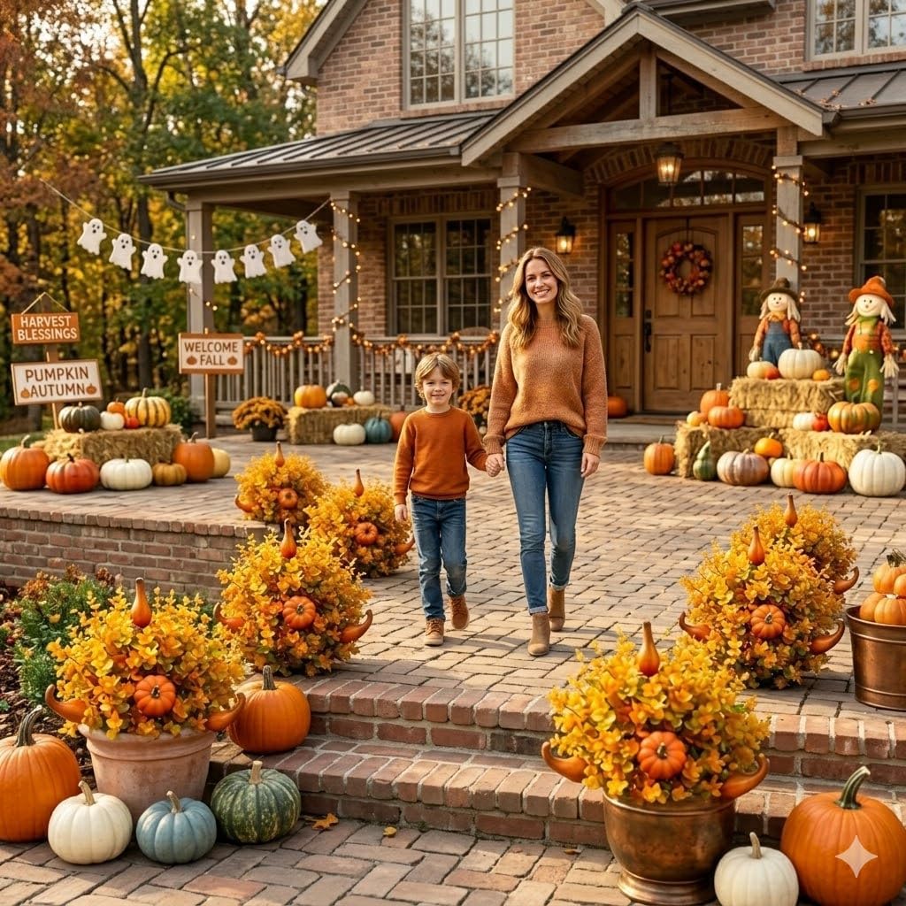 🍂Fall Pumpkin Porch Stakes - Autumn Pathway & Entryway Decor