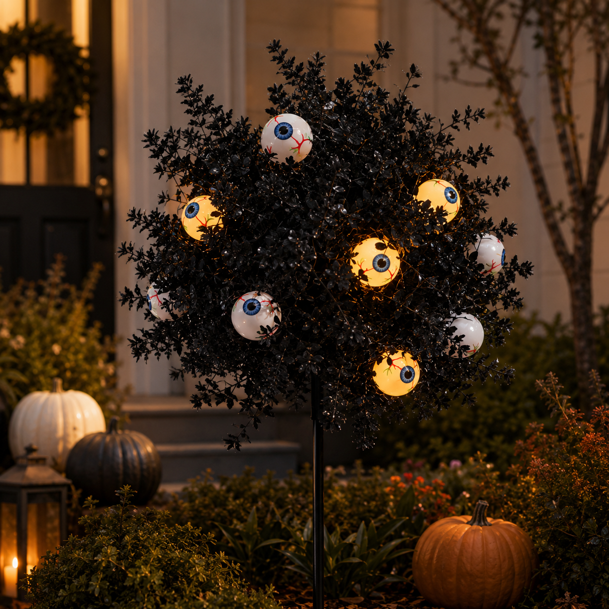 👁️Spooky Eyeball Topiary Stakes – Halloween Porch & Pathway Decor