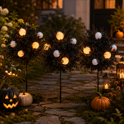 👁️Spooky Eyeball Topiary Stakes – Halloween Porch & Pathway Decor