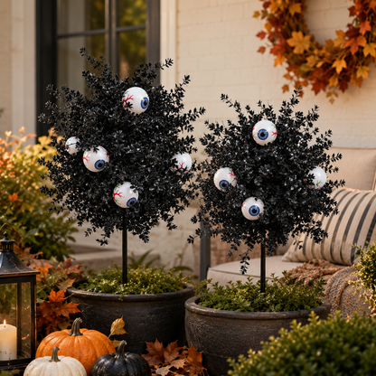 👁️Spooky Eyeball Topiary Stakes – Halloween Porch & Pathway Decor