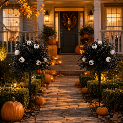 👁️Spooky Eyeball Topiary Stakes – Halloween Porch & Pathway Decor