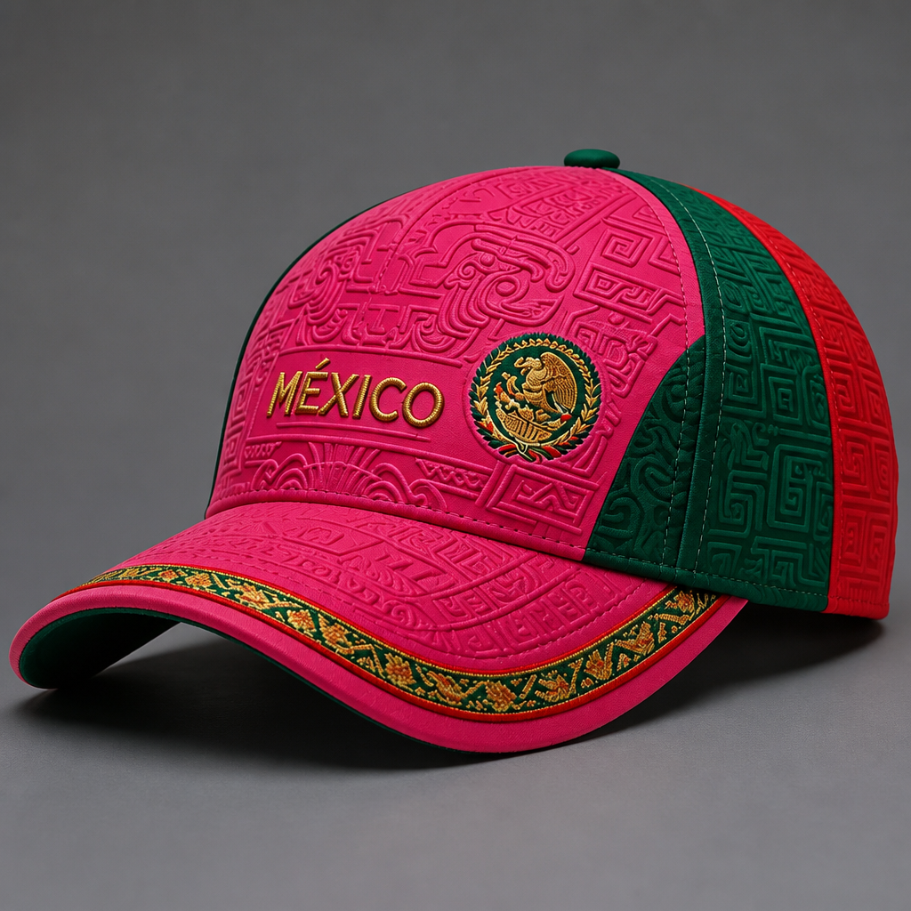 Mexico Football Lover Art Printed Hat - Aztec Eagle Pattern Unisex Baseball Cap
